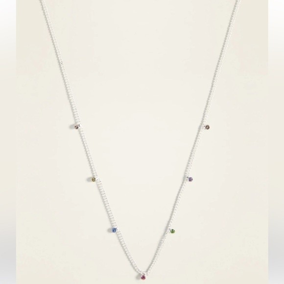 Old Navy Jewelry - Rose Gold Toned Rhinestone Station Necklace